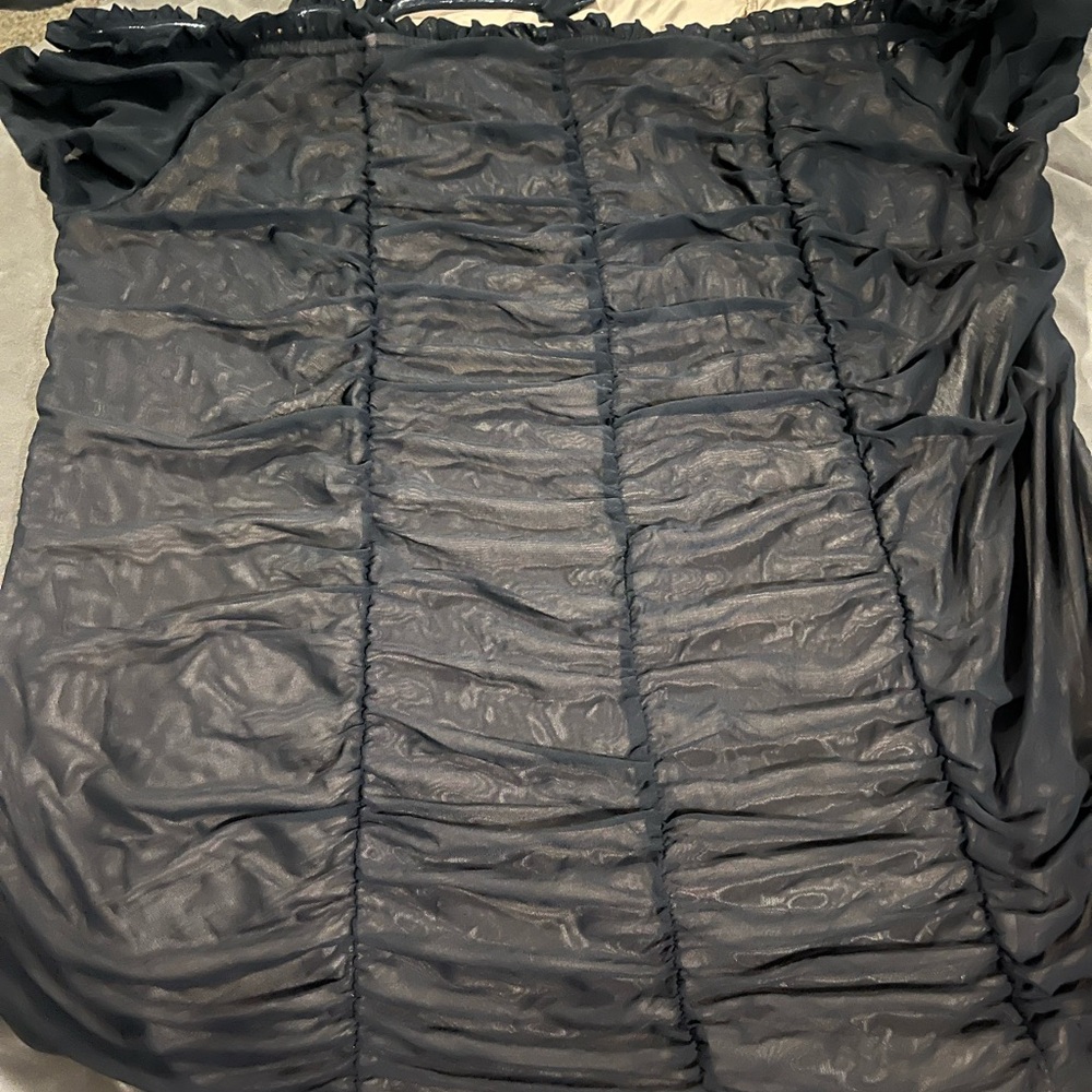 torrid Black Ruched Sheer Blouse